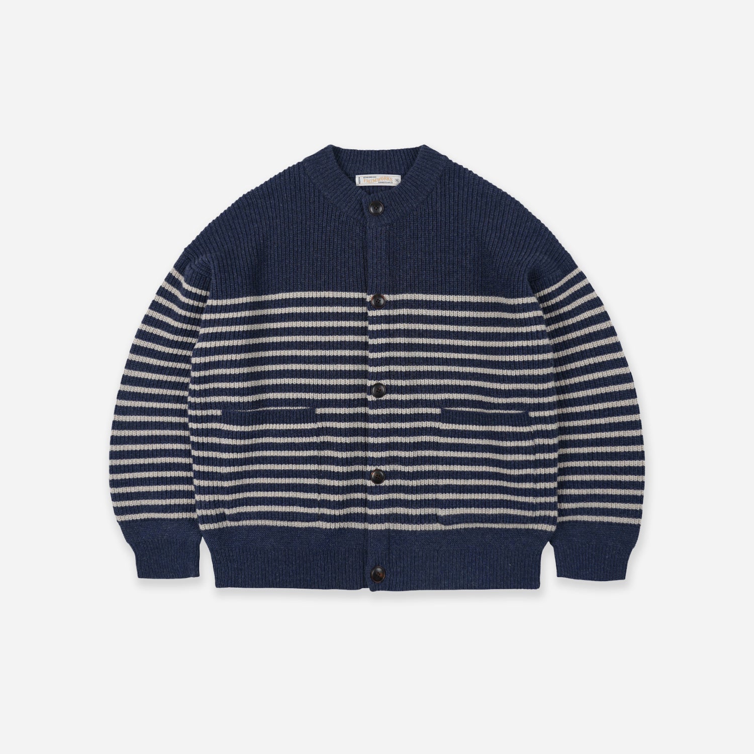 Wool Stripe Round Cardigan