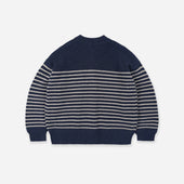 Wool Stripe Round Cardigan