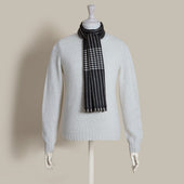 Striped Cashmere Scarf With And Ecru