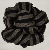 Striped Cashmere Scarf With Black And Ecru