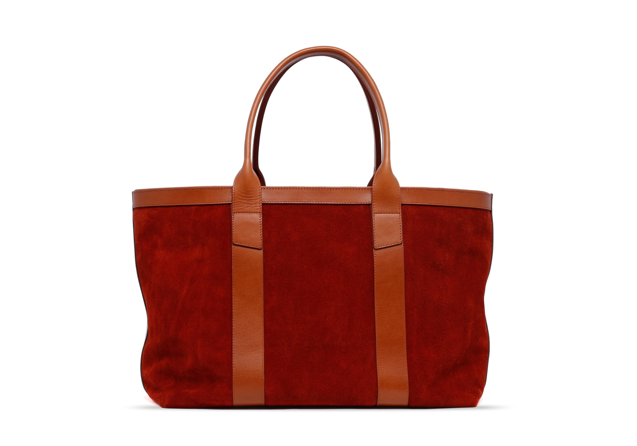 Large Working Tote - Rust/Cognac - Suede