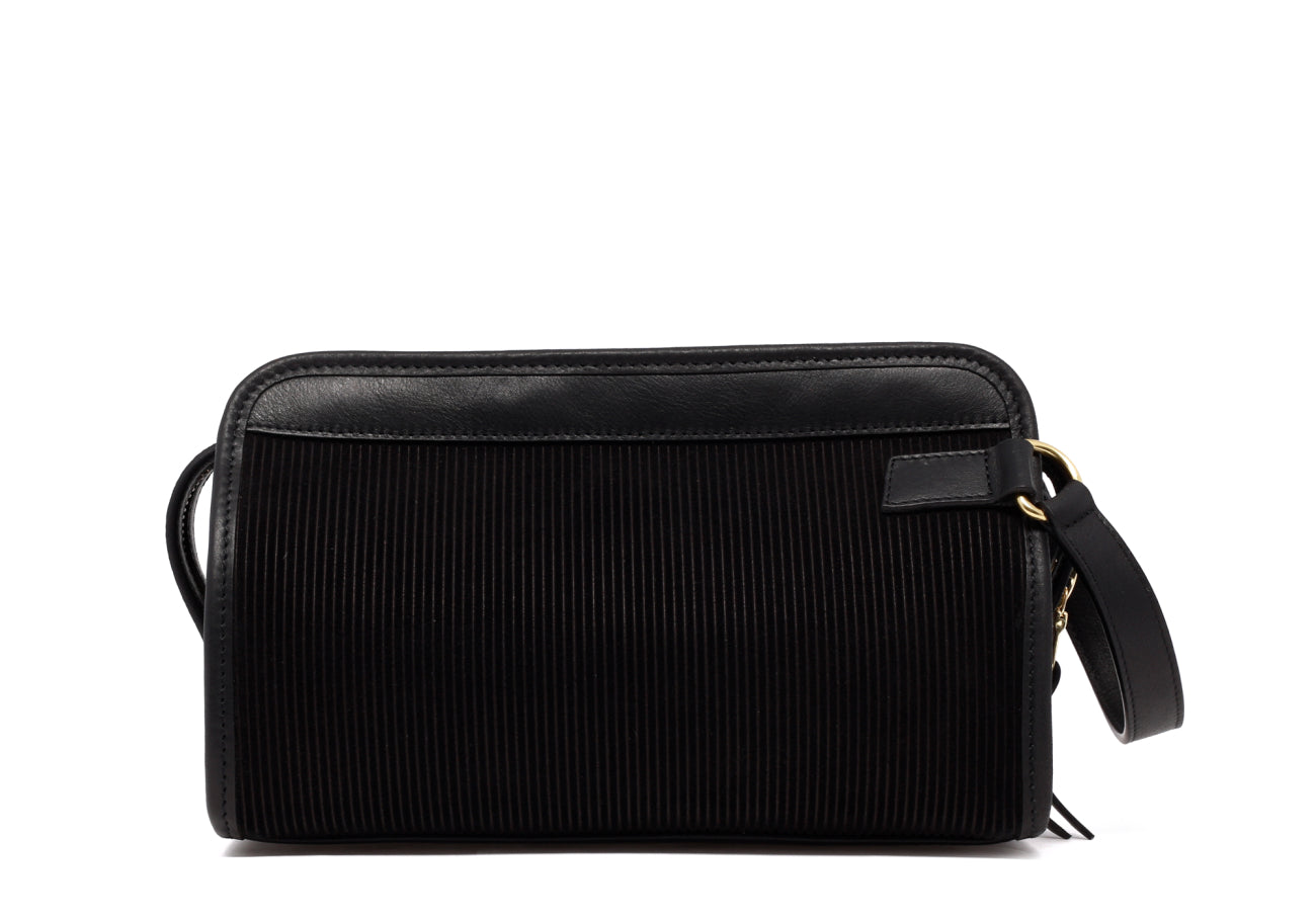 Small Travel Kit - Black - Corduroy Suede