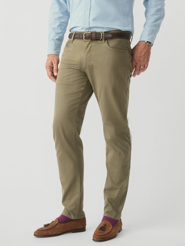 Olive Solid Parker 5-Pocket Straight Pants | Men's Pants | J.McLaughlin