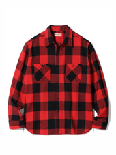 Sugar Cane Work Shirt Twill Check Sc29557 Red
