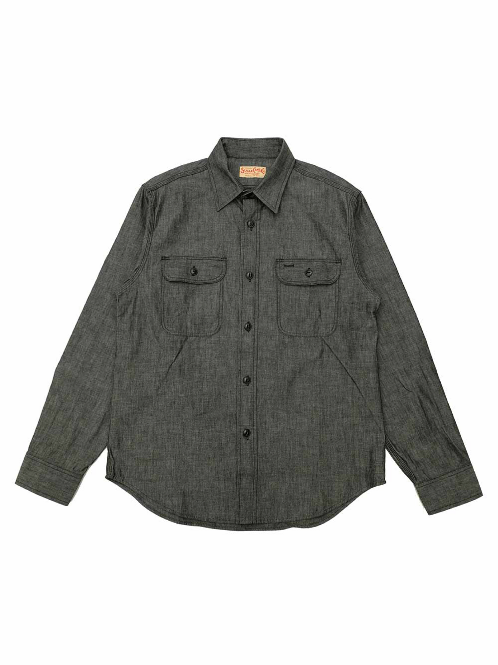 Sugar Cane L S Work Shirt Chambray Sc29159 Black