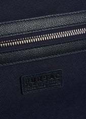 Nylon and grain leather suit bag