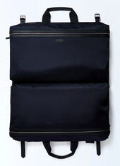 Nylon and grain leather suit bag