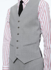 3-piece suit in grey fresco wool canvas