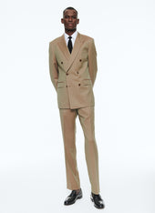 Beige Solaro wool double-breasted suit