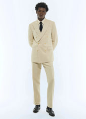 Cotton and linen double-breasted suit