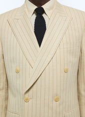 Cotton and linen double-breasted suit