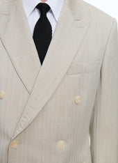 Patterned Wool Double Breasted Suit
