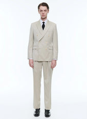 Patterned wool double-breasted suit