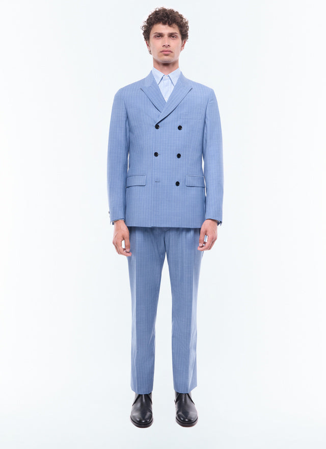 Wool Double Breasted Striped Suit
