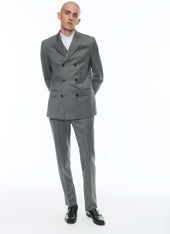 Virgin wool fitted double-breasted suit