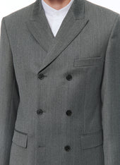Virgin Wool Fitted Double Breasted Suit