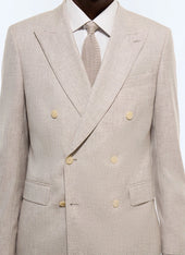 Double-breasted semiplain wool suit