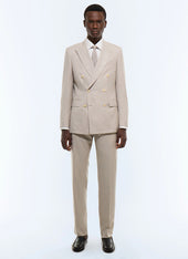 Double-breasted semiplain wool suit