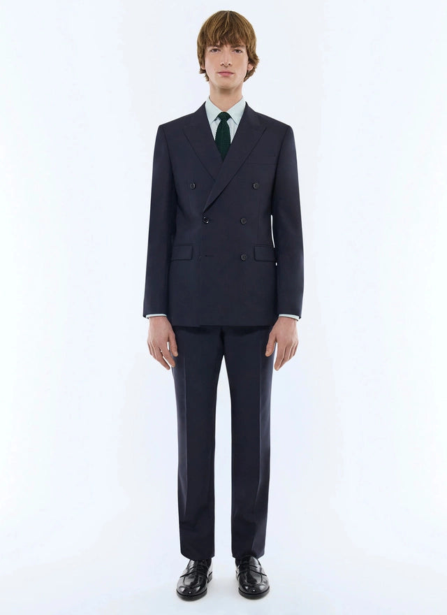 Fresco Wool Canvas Double Breasted Suit