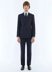 Fresco wool canvas double-breasted suit