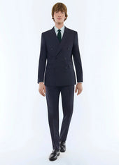 Fresco wool canvas double-breasted suit