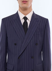 Double-breasted striped serge suit