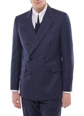 Striped Wool Twill Double Breasted Suit
