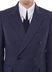 Striped Wool Twill Double Breasted Suit