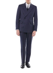 Striped Wool Twill Double Breasted Suit