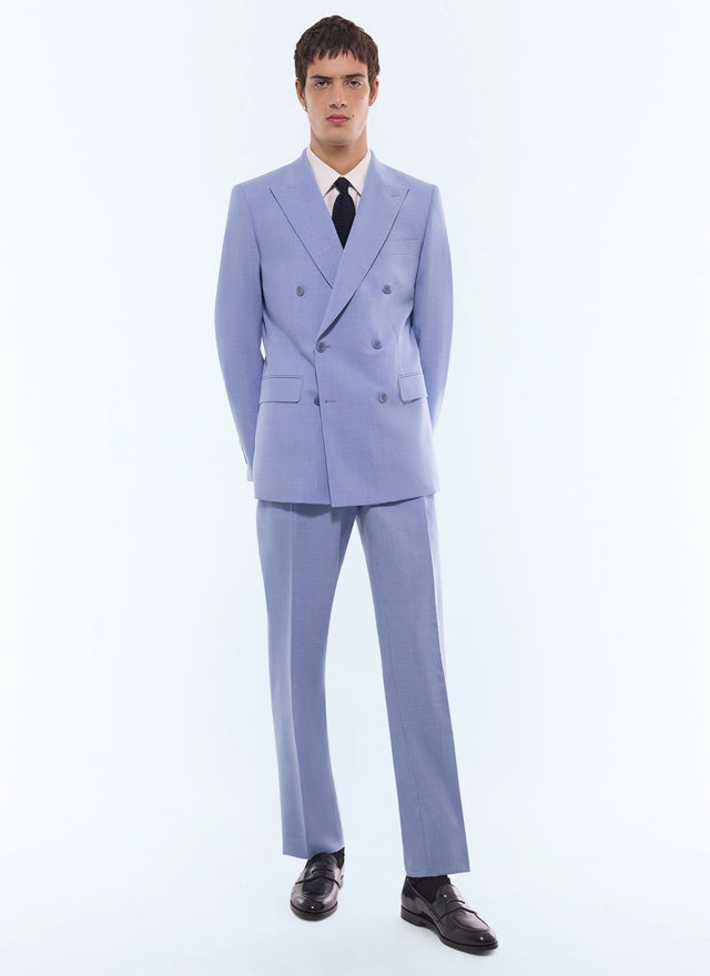 Wool and linen double-breasted suit