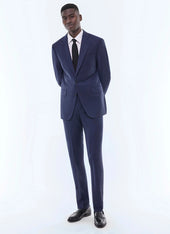 Fitted wool canvas suit