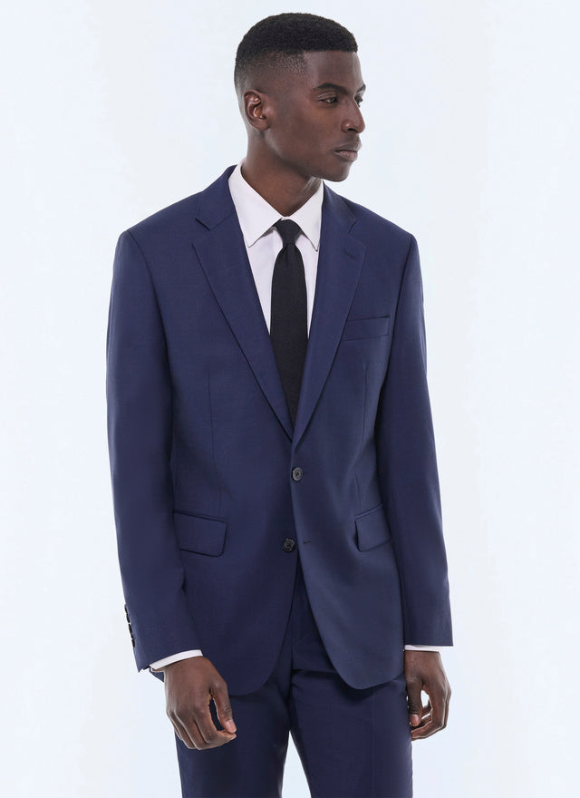 Fitted Wool Canvas Suit