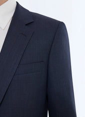 Fitted Faux Plain Virgin Wool Suit