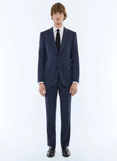 Fitted Faux Plain Virgin Wool Suit