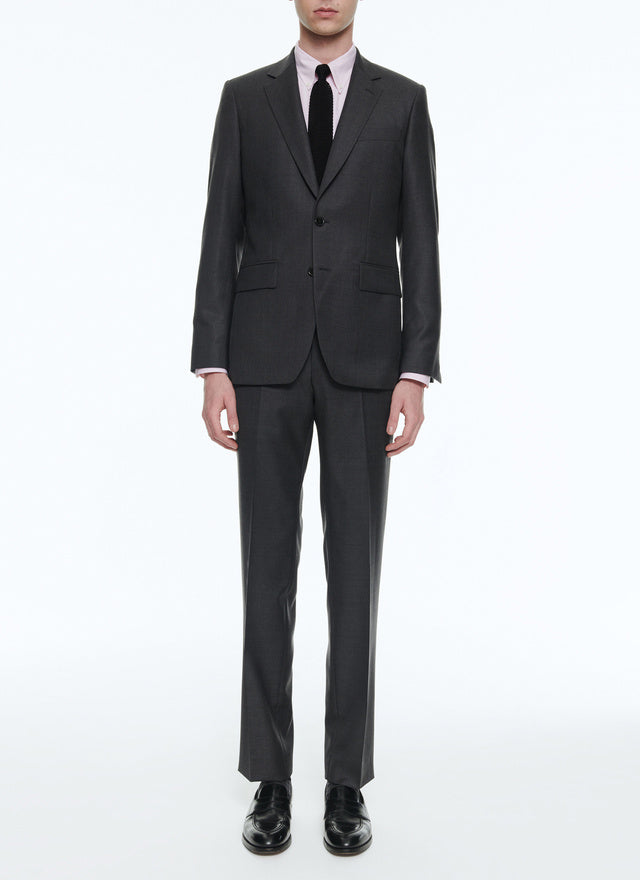 Charcoal grey end-on-end wool suit