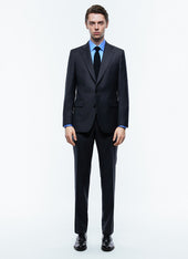 Fitted striped wool suit