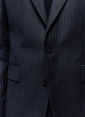 Fitted Striped Wool Suit