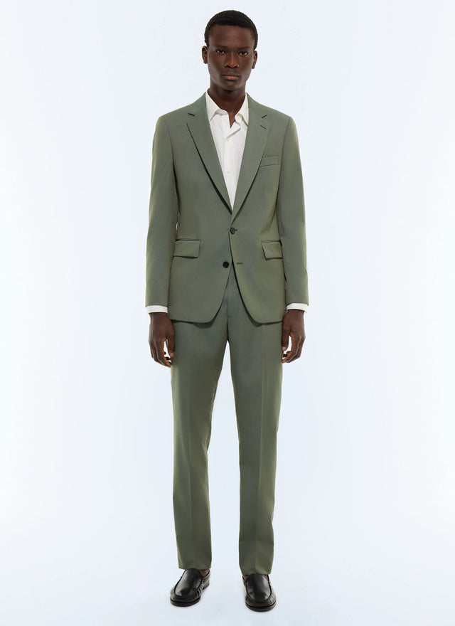 Wool twill fitted suit