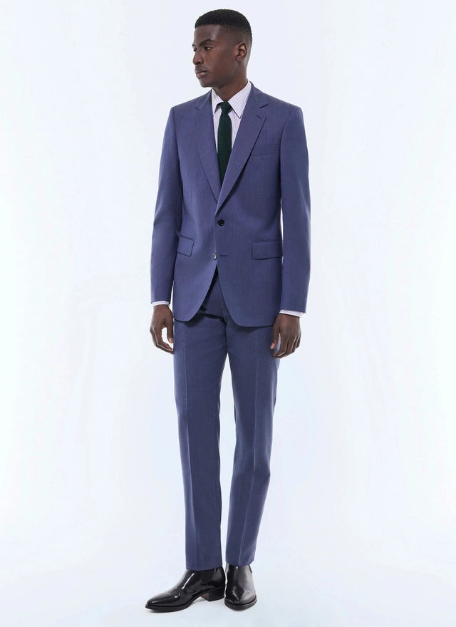 Fitted Wool Canvas Suit
