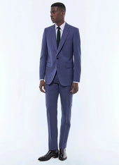 Fitted wool canvas suit