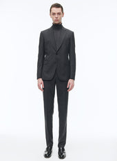 Prince of Wales wool canvas suit