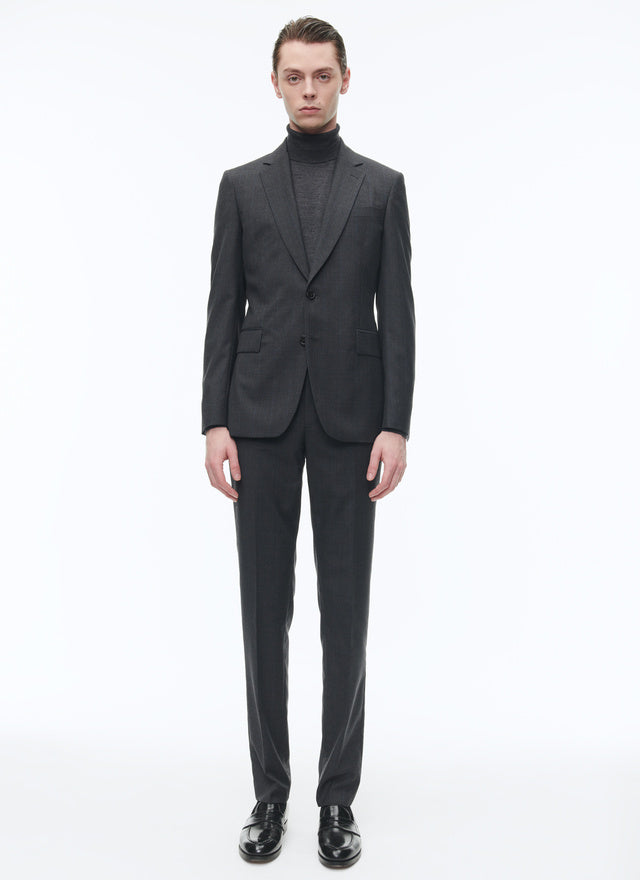 Prince of Wales wool canvas suit