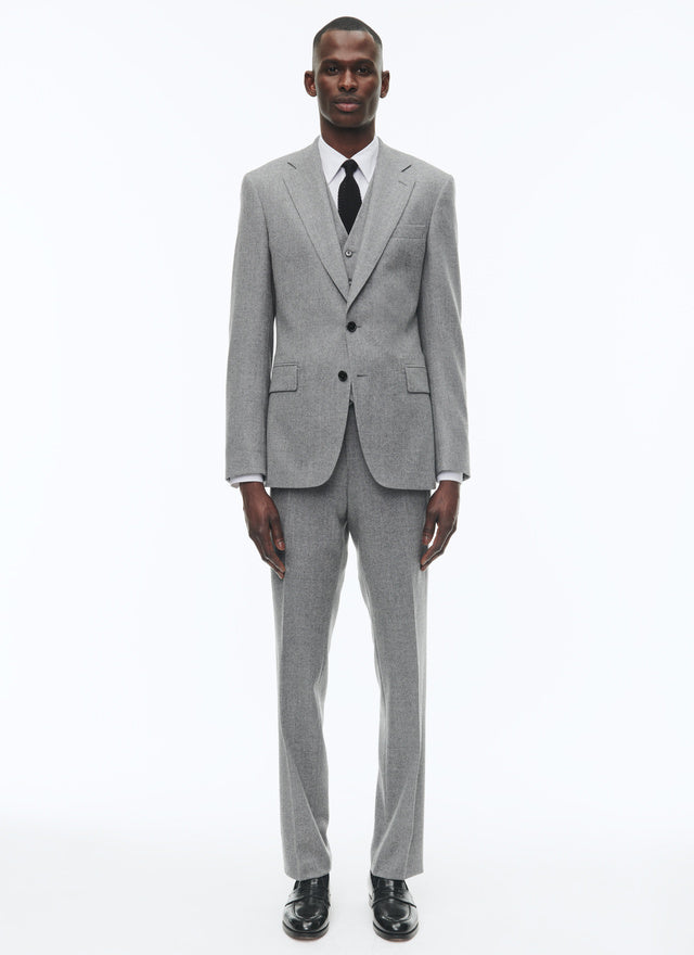 Wool Flannel Fitted Suit