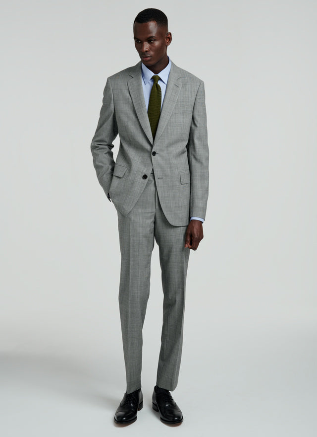 Grey wool suit with Prince of Wales pattern