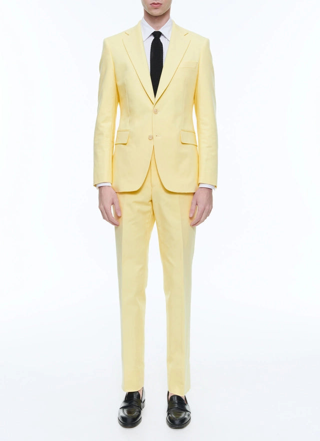 Cotton canvas fitted suit