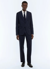 Virgin wool fitted suit with checks