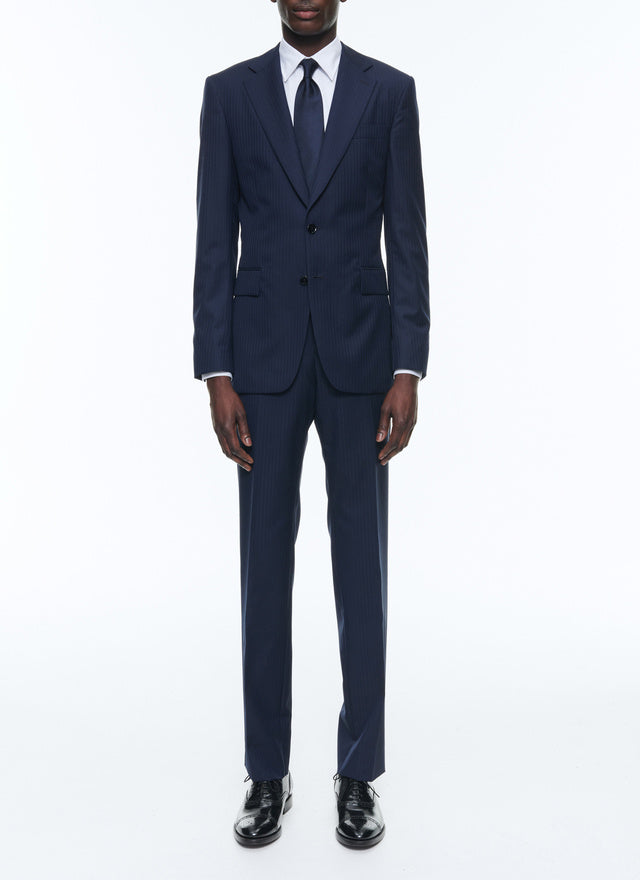 Certified wool suit with stripes