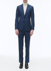 Wool fitted suit with micro design