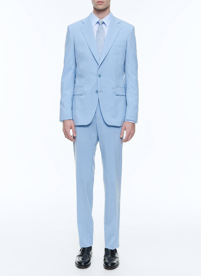 Virgin Wool Canvas Fitted Suit