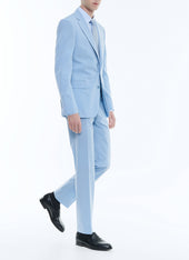 Virgin Wool Canvas Fitted Suit